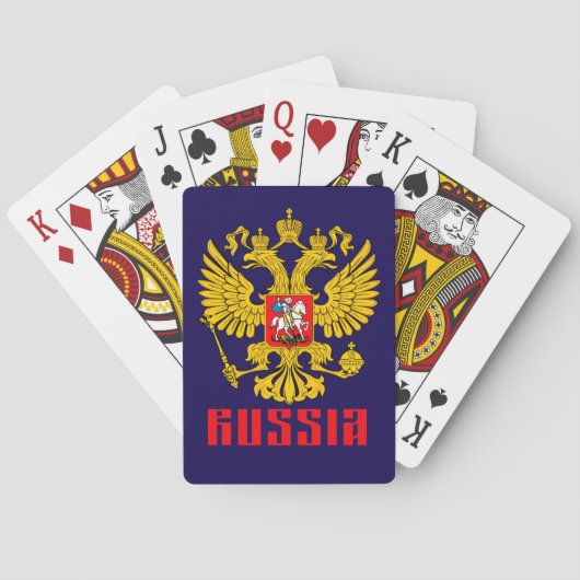 Russische vlag van keiarend pokerkaarten (Achterkant)