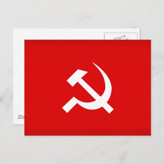 Russische vlag van USSR Hammer en Sickle Briefkaart (Voorkant / Achterkant)