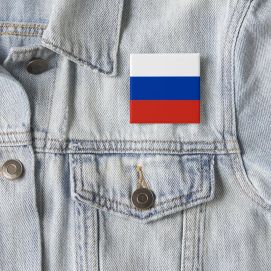 Russische vlag vierkante button 5,1 cm (In situ)