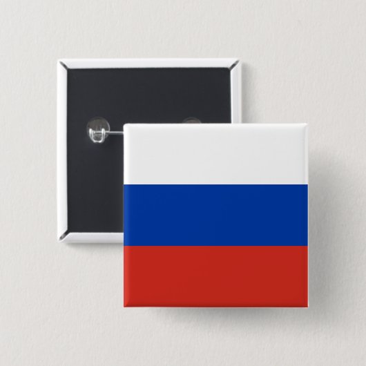Russische vlag vierkante button 5,1 cm (Voorkant /achterkant)