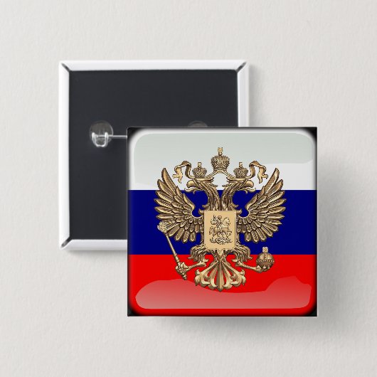Russische vlag vierkante button 5,1 cm (Voorkant /achterkant)