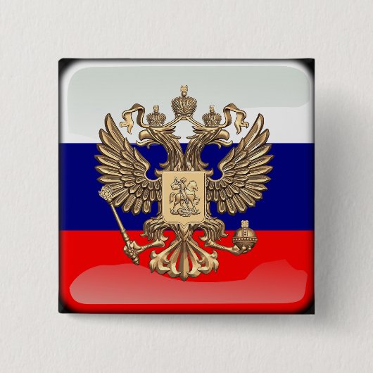 Russische vlag vierkante button 5,1 cm (Voorkant)