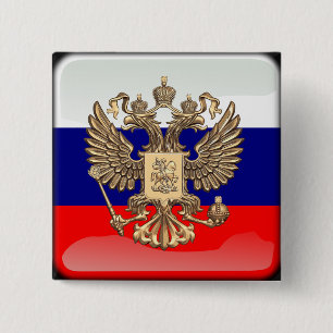 Russische vlag vierkante button 5,1 cm
