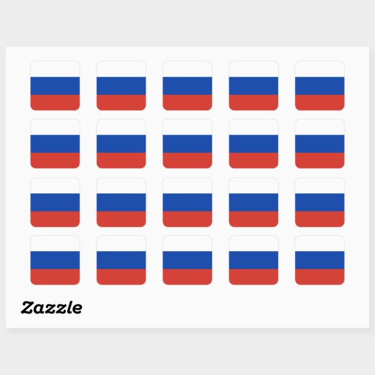 Russische vlag vierkante sticker (Vel)