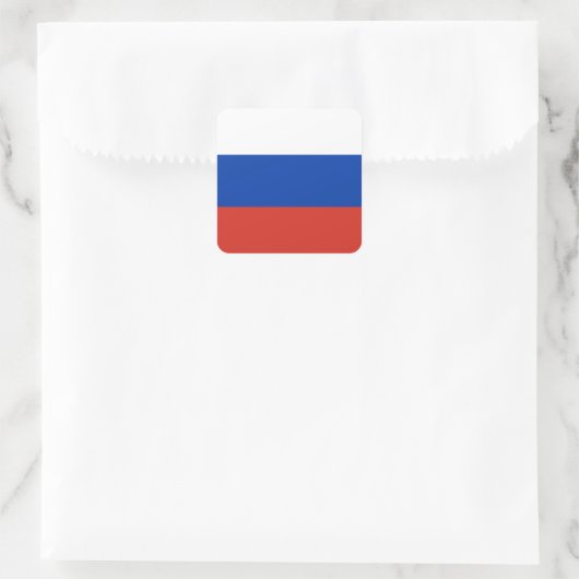 Russische vlag vierkante sticker (Tas)