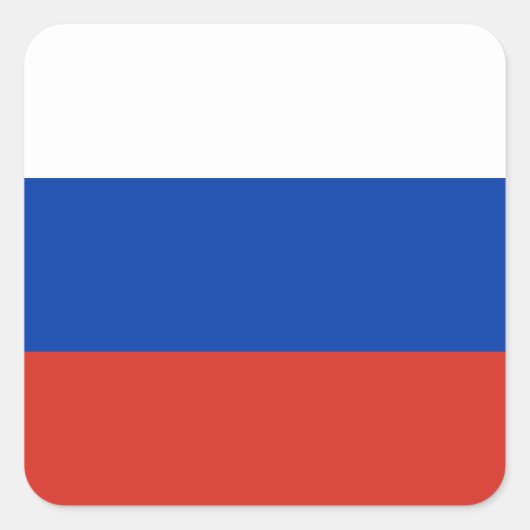 Russische vlag vierkante sticker (Voorkant)