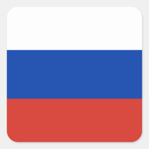 Russische vlag vierkante sticker