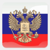 Russische vlag vierkante sticker (Voorkant)
