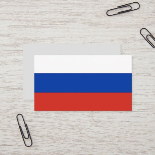 Russische vlag visitekaartje (Voorkant / Achterkant in situ)
