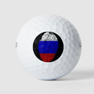 Russische vlag voor vingerafdrukken golfballen
