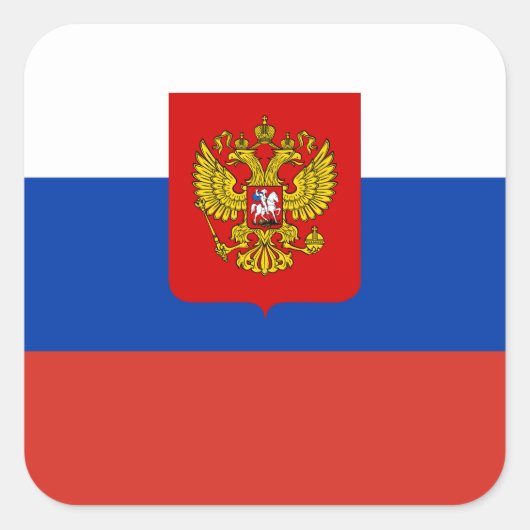 Russische vlag & wapen, Vlag van Rusland Vierkante Sticker (Voorkant)