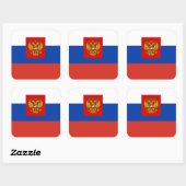Russische vlag & wapen, Vlag van Rusland Vierkante Sticker (Vel)