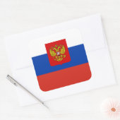 Russische vlag & wapen, Vlag van Rusland Vierkante Sticker (Envelop)