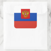 Russische vlag & wapen, Vlag van Rusland Vierkante Sticker (Tas)