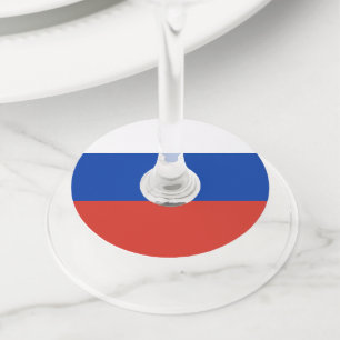 Russische vlag wijnglaslabel
