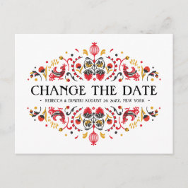 Russische Volkskunst Khokhloma bruiloft UITSTEL Aankondigingskaart