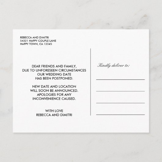 Russische Volkskunst Khokhloma bruiloft UITSTEL Aankondigingskaart (Achterkant)