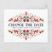 Russische Volkskunst Khokhloma bruiloft UITSTEL Aankondigingskaart (Voorkant)