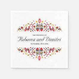 Russische volkskunst khokhloma elegante bruiloft servet