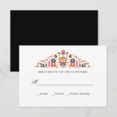 Russische Volkskunst Khokhloma Formele BRUILOFT RS RSVP Kaartje (Voorkant / Achterkant)