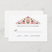 Russische Volkskunst Khokhloma Formele BRUILOFT RS RSVP Kaartje (Voorkant / Achterkant)