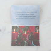 Russische vrolijke kerstkaart met dennen, kaarsen feestdagen kaart (Binnen)