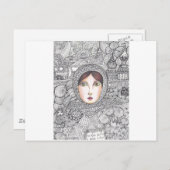 russische vrouw briefkaart (Voorkant / Achterkant)