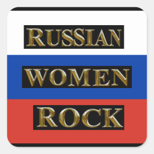 RUSSISCHE VROUW ROCK VIERKANTE STICKER