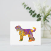 Russische Zwarte Terrier 01 in waterverf 2 Briefkaart (Staand voorkant)