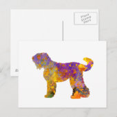 Russische Zwarte Terrier 01 in waterverf 2 Briefkaart (Voorkant / Achterkant)