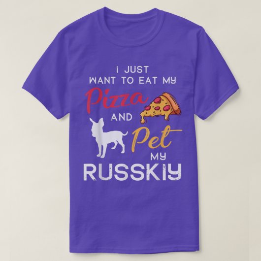 Russkiy Dog Pizza Lover Eigenaar kerstdag G T-shirt (Design voorkant)