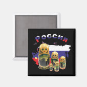 Russland - Rusland Babuschka - Matrjoschka Magnet (Voorkant / Achterkant)