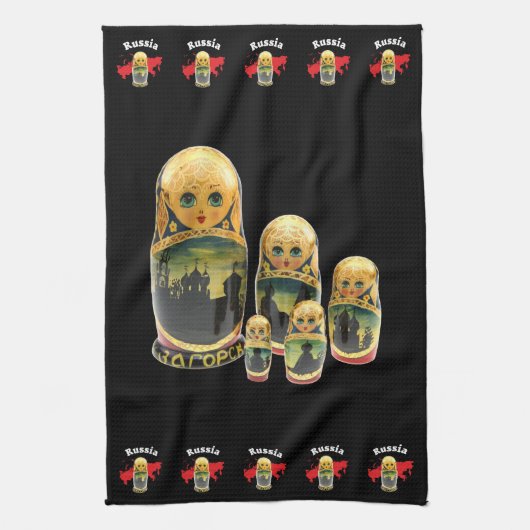 Russland - Russia Babuschka Geschirrtücher Theedoek (Verticaal)