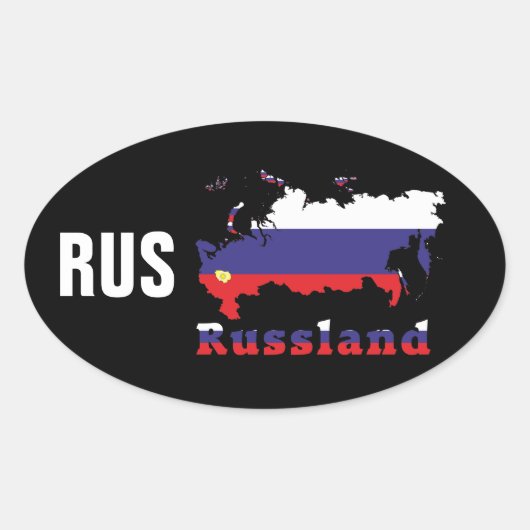 Russland - Russia Kleber Ovale Sticker (Voorkant)