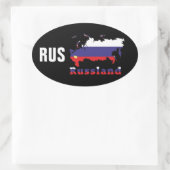 Russland - Russia Kleber Ovale Sticker (Tas)