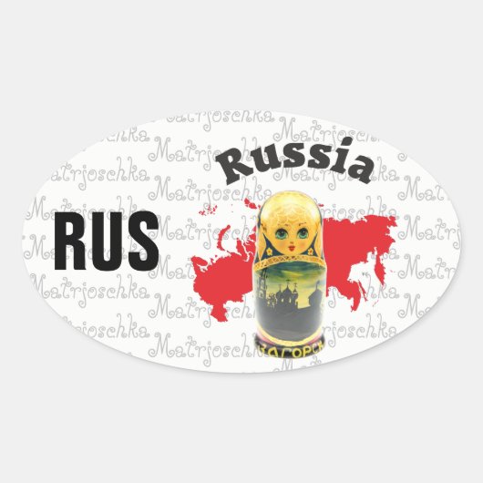 Russland - Russia  Kleber Ovale Sticker (Voorkant)