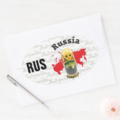 Russland - Russia  Kleber Ovale Sticker (Envelop)