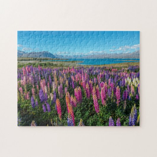 Russle Lupines bij het Tekapomeer | Nieuw-Zeeland Legpuzzel (Horizontaal)