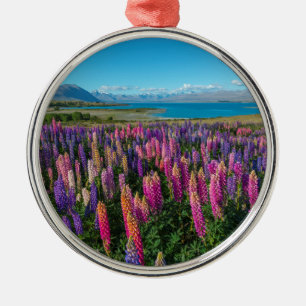 Russle Lupines bij het Tekapomeer Nieuw-Zeeland Metalen Ornament
