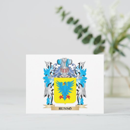 Russo Coat of Arms - Familiekust Briefkaart (Staand voorkant)