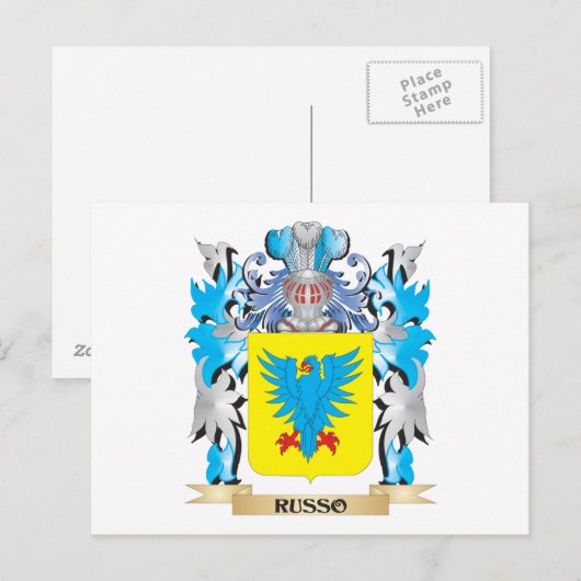 Russo Coat of Arms - Familiekust Briefkaart (Voorkant / Achterkant)