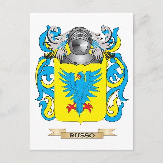 Russo Coat of Arms (familiekust) Briefkaart (Voorkant)