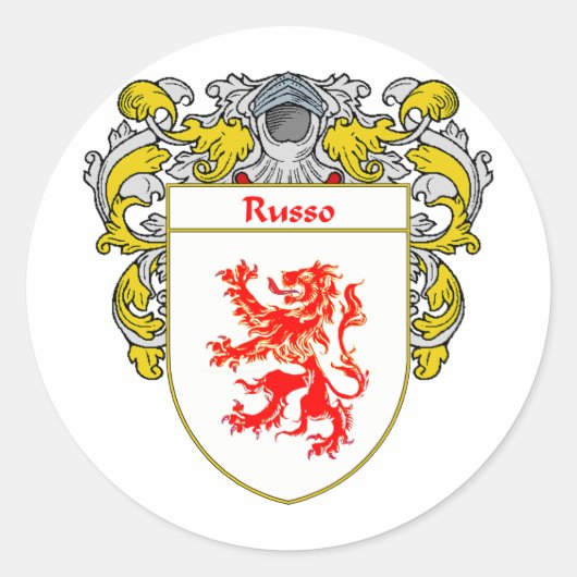 Russo Coat of Arms (Geleid) Ronde Sticker (Voorkant)
