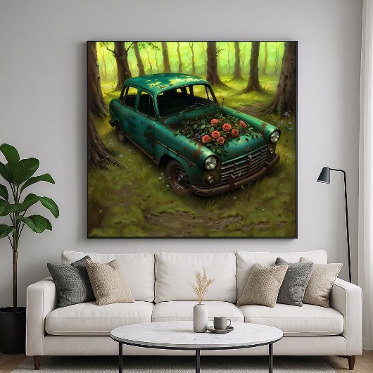 Rust aan Rozen - Natuur Bloeiende Kunst Stijl Poster