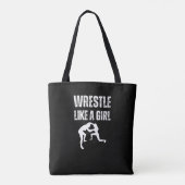 Rust als een meisje, vecht als een meisje tote bag (Achterkant)