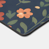 Rust and Coral Daisy Field on Navy Blue Bureaumat (Hoek)
