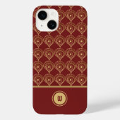 Rust and Gold Boho Monogram Pattern Case-Mate iPhone Case (Achterkant)