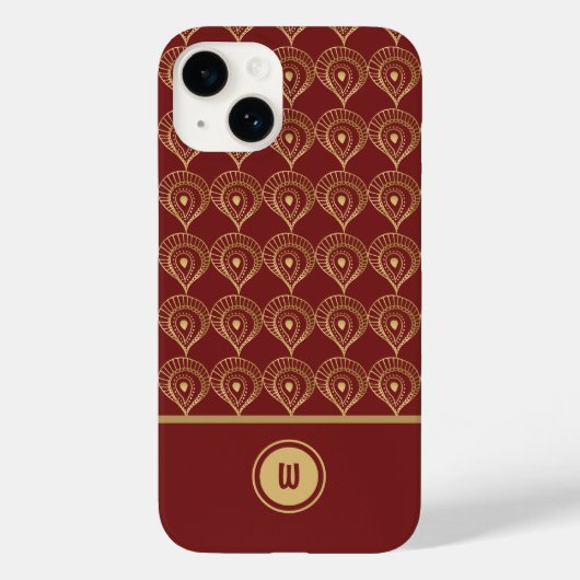 Rust and Gold Boho Monogram Pattern Case-Mate iPhone Case (Achterkant)