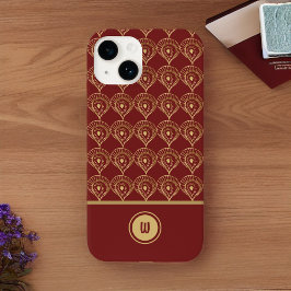 Rust and Gold Boho Monogram Pattern Case-Mate iPhone 14 Hoesje