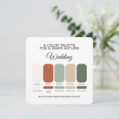 Rust and Sage Green Wedding Color Palette Card Kaart (Staand voorkant)